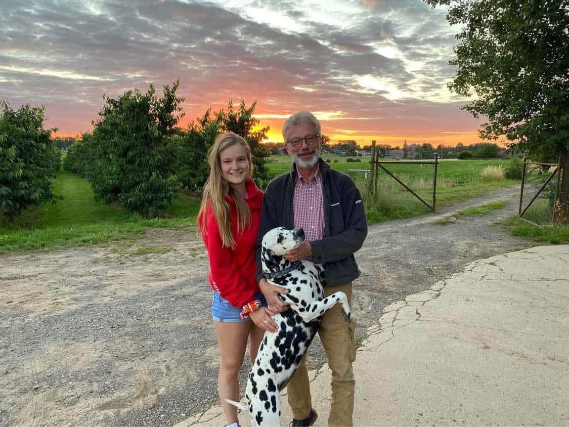 Florence au coucher de soleil près du verger